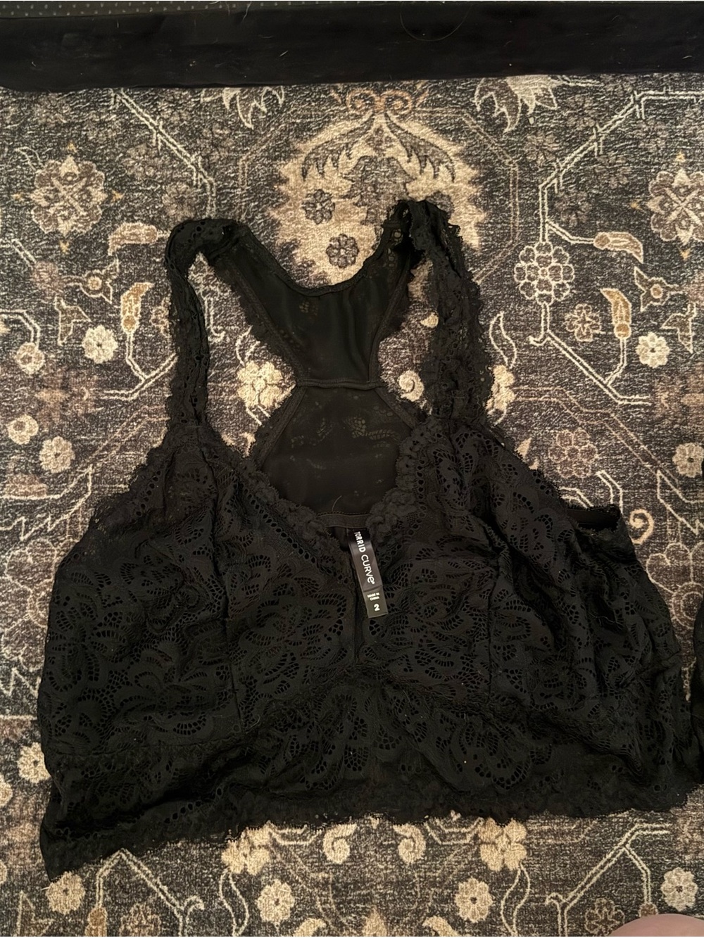 Lace Racerback Bralette - Black